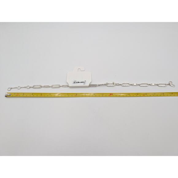 Panacea Women's Adjustable Large Paper Clip Chain Necklace Silver - Picture 6 of 6